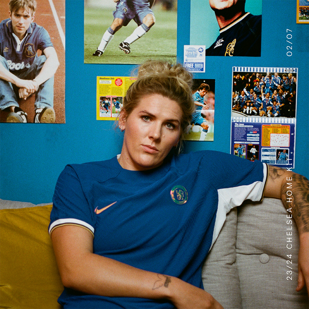 ChelseaFCW's tweet photo. Too. Much. Style. 🥵 

#ItsA90sThing #ThePrideOfLondon https://t.co/X6fzLEBfsq