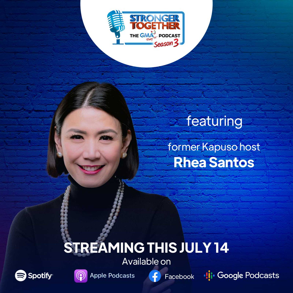 gmapinoytv's tweet photo. Kumusta na ang former Kapuso host na si @MsRheaSantos na ngayon ay nakabase na sa Canada? Ano na ang pinagkakaabalahan niya ngayon? 

Makipagkuwentuhan tayo kay Rhea sa "Stronger Together: The GMA Pinoy TV Podcast" ngayong July 14 sa Spotify, Apple Podcasts at Google Podcasts! https://t.co/BkbxfIcTqr