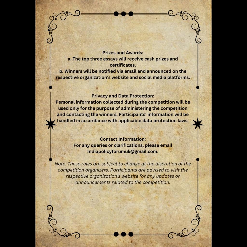 Namaskaram everyone! 

IPF, in collaboration with the National Mission for Manuscripts, LSE SU India Forum, and King's South Asia Policy and Development Forum, is conducting an essay writing competition on the theme: "Manuscripts: Guardians of Democracy and Socio-Legal Progress."