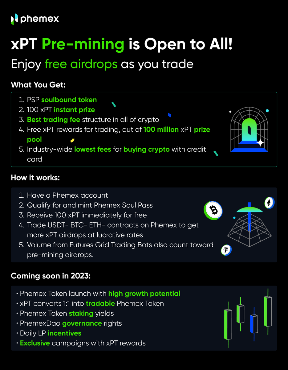Phemex_official's tweet image. Giving away 2ETH &amp;amp; 5,000 xPT ‼️ #Phemex xPT Pre-Mining open-to-all
Like&amp;amp;RT this post to qualify

5 winners are picked to split #ETH prize 
All qualified users share xPT #airdrop 

The more like+RTs this gets, the bigger the prize
Invite friends to join!  

Details in next tweet👉