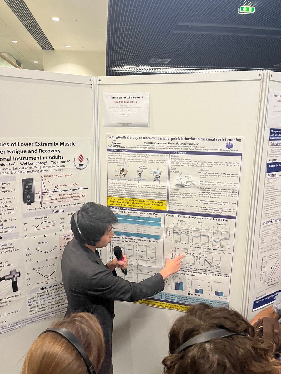 TsukubaL's tweet image. 【学会発表】
7/4〜7/7の期間、フランスのParis🇫🇷においてThe 28th Annual Congress of the European College of Sport Science (ECSS Paris 2023)が開催されました。

本研究室から、小野(DC3)、太田(DC3)古橋(DC2)がポスター発表を行いました。

#ECSS2023