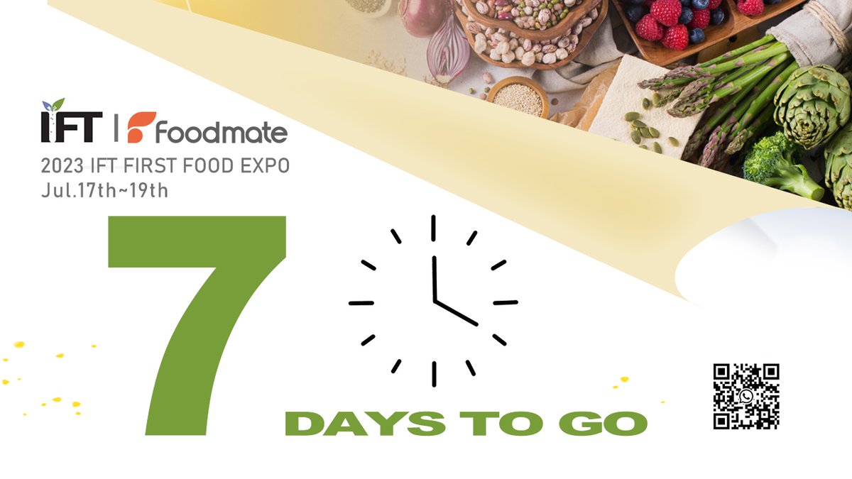 Only one week left until we gather at the Institute of Food Technologists (IFT) in Chicago, USA! Join us at booth S0149 for an incredible showcase of the latest food innovations and breakthroughs. Can't wait to see you there! #IFT2023 #FoodTech #Innovation
