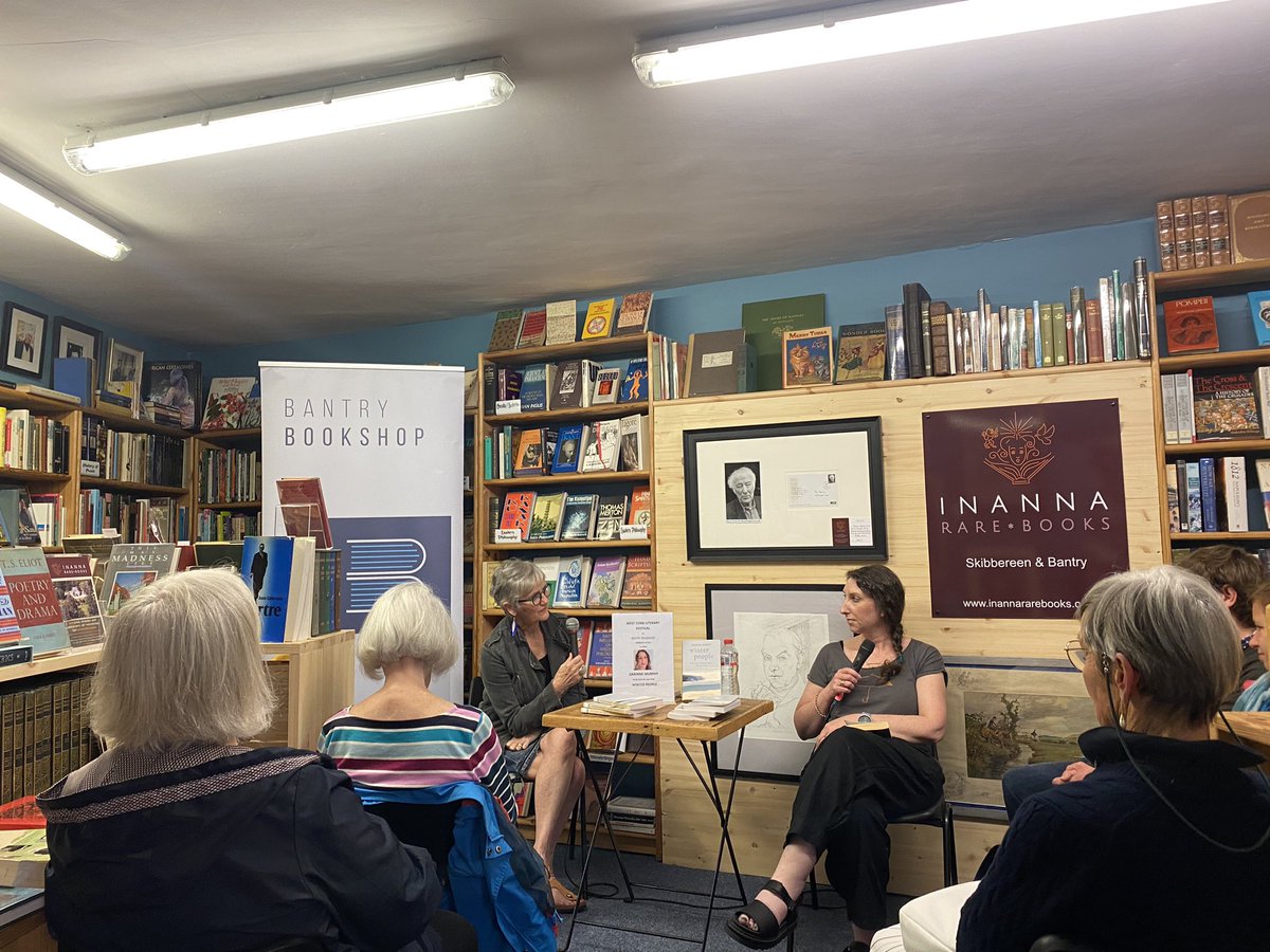 Gráinne Murphy (@GraMurphy) in discussion with Denyse Woods @duneezewudds reading from Winter People in @BantryBookshop at @wcorklitfest A great day for writers, readers and books! #ILoveBantry #wclf