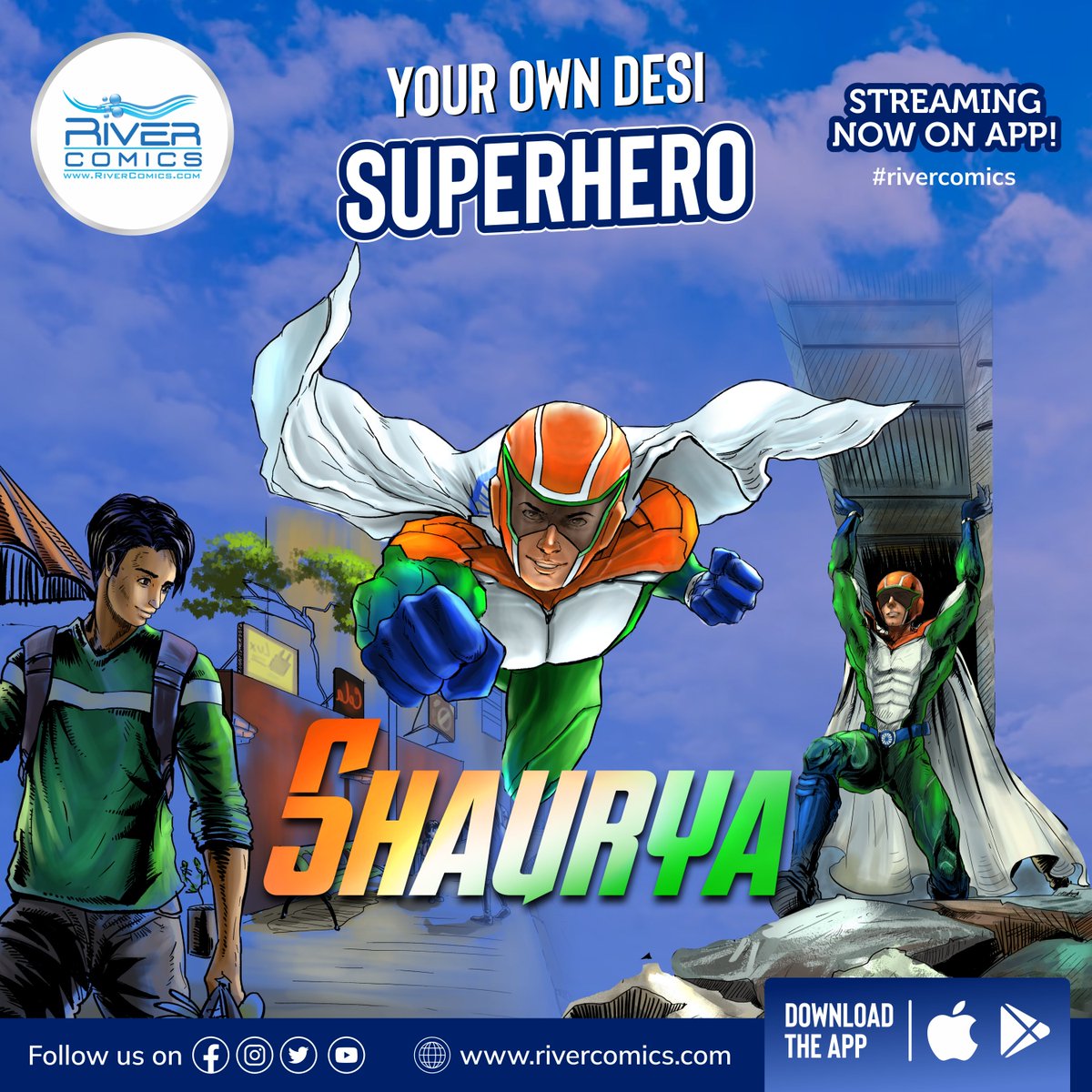 RiverComics's tweet photo. 📷 Experience the exhilaration of being a superhero alongside Shaurya. An adrenaline-pumping superhero series like no other. Download "Shaurya" by River Comics now and prepare for a wild adventure.
Download now at https://t.co/OOAI7YM7UF
#rivercomics #comics #comic #shaurya https://t.co/n414U3EN8r