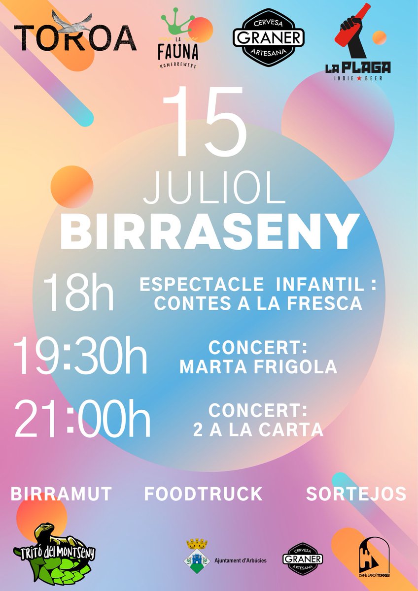 arbucies's tweet photo. Aquest dissabte 15 de juny torna el Birraseny!

Més informació a https://t.co/lArzRNEgyz https://t.co/vST9cSxjQE