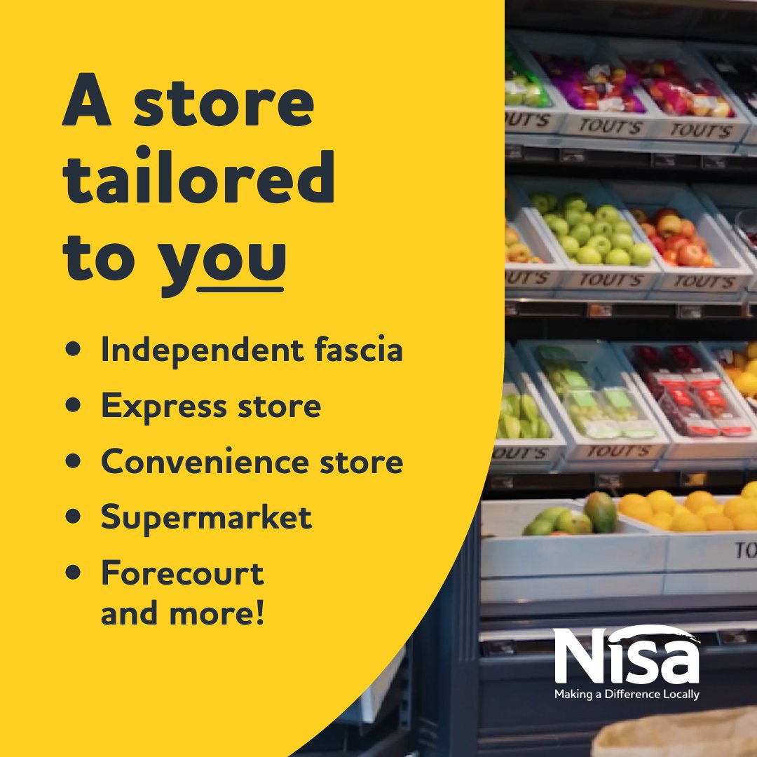 As a Nisa partner, we work with you to tailor your store to meet your needs. So, whatever the size of your business or ambition, there's a store option for you! Find out more: spr.ly/6019PBBxd