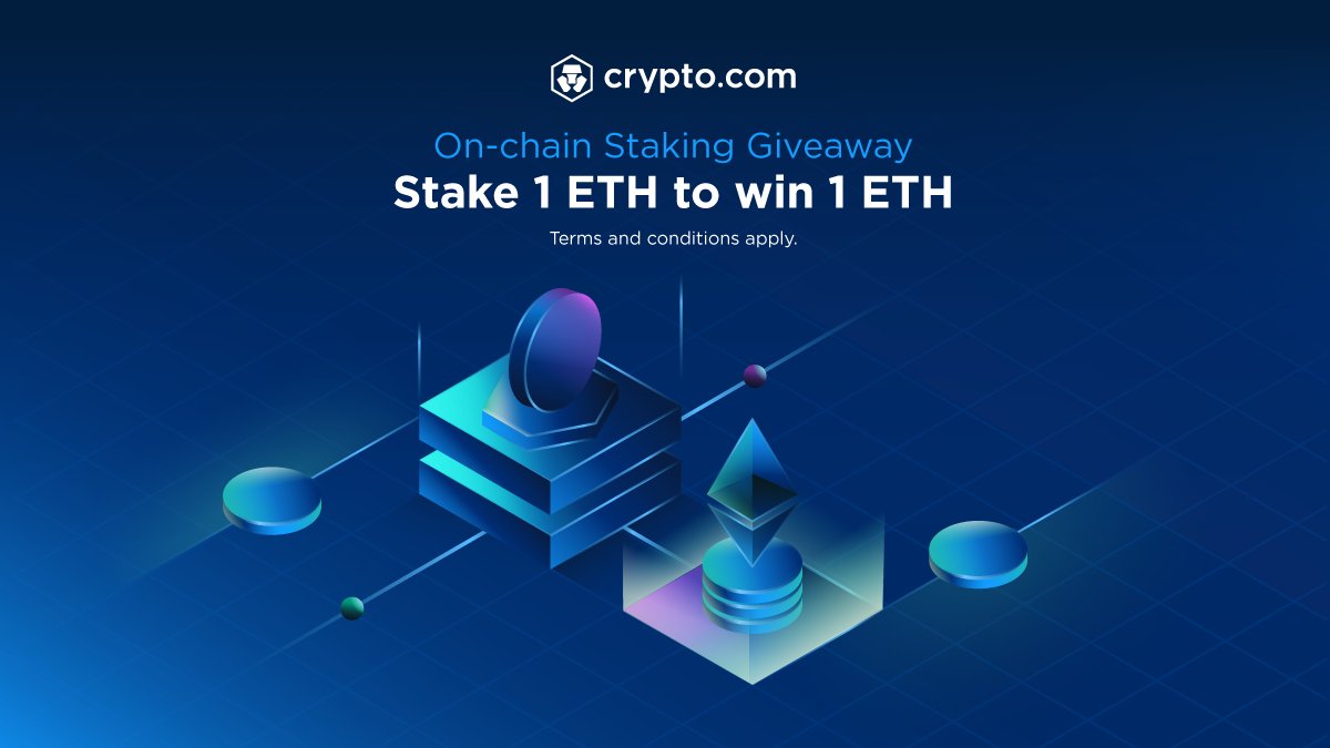 cryptocom's tweet photo. We’re giving away 10 ETH to celebrate the launch of on-chain Staking in the https://t.co/vCNztATkNg App 🔥
🤩 Stake 1 ETH to win 1 ETH 
🍀 10 giveaway winners 
Learn More ➡️ https://t.co/bB3DxMEwpO
Register Now ➡️ https://t.co/MOZrjYK8fh https://t.co/E89VXT7eeh