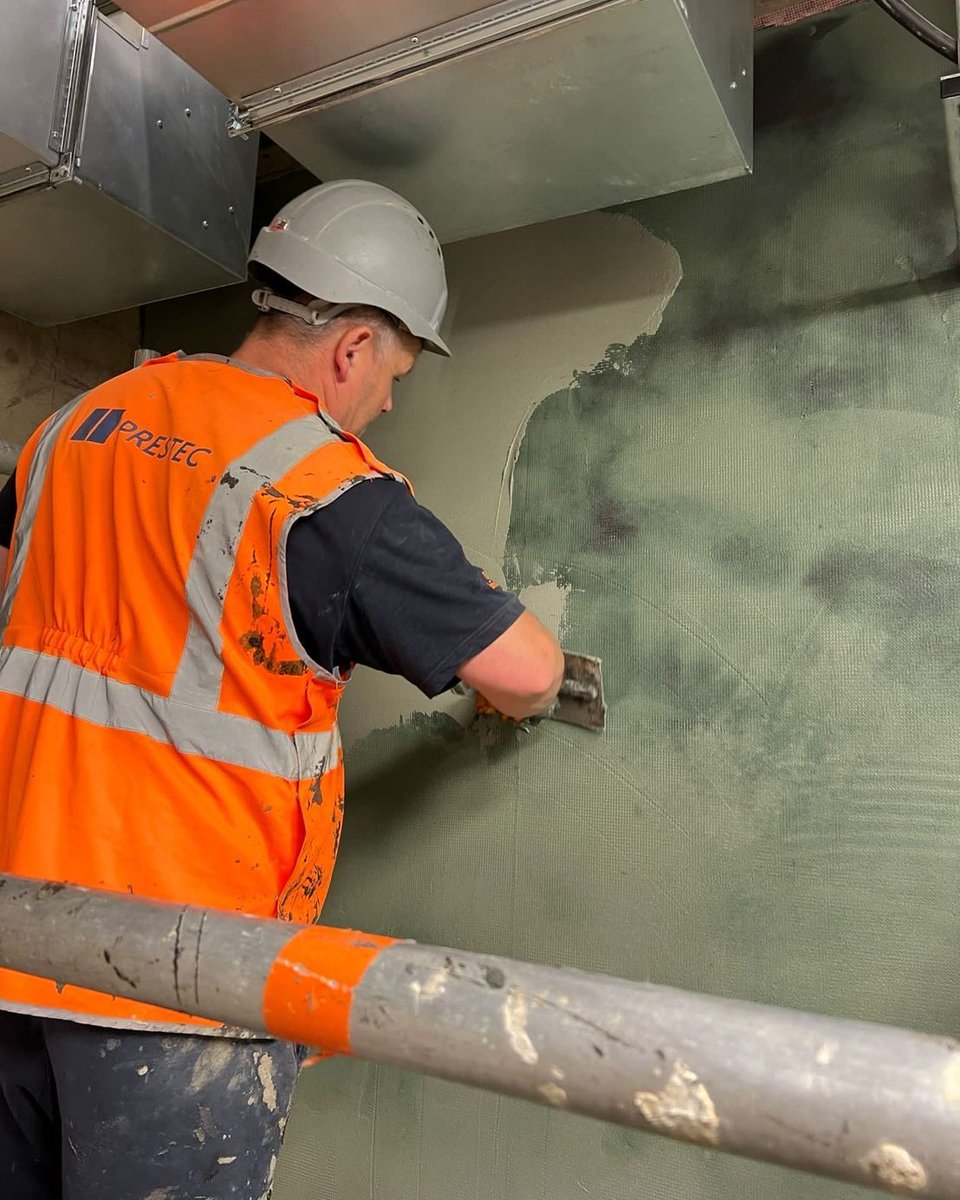 Great application from <a href="/PrestecUKLtd/">PrestecUK</a> at this large basement refurbishment project in London 👏 Photos show application of KÖSTER NB 4000, Polysil TG 500 and Glass Fibre Mesh 💪