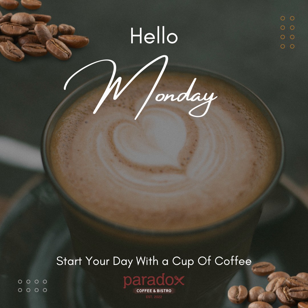 Kickstart your Monday morning with a cup of pure bliss from us! ☕✨ Start your week on the right note by indulging in our aromatic and perfectly crafted coffees. 
#ParadoxCoffeeBistro, #coffeelovers, #JunctionCityKS, #JCKSfoodie, #eatlocal, #supportlocal, #66441