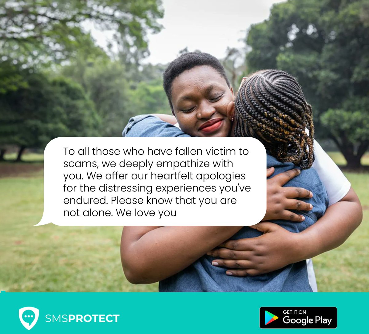 SMSProtectio's tweet photo. To scam victims: You deserve love, justice, and the SMS Protect App!
We've got your back! π πͺ β€οΈ #DigitalLoveSupport"
#smsprotect #smsscamalert #smsscamapp #smsprotectNG https://t.co/jcHn9vnXGT