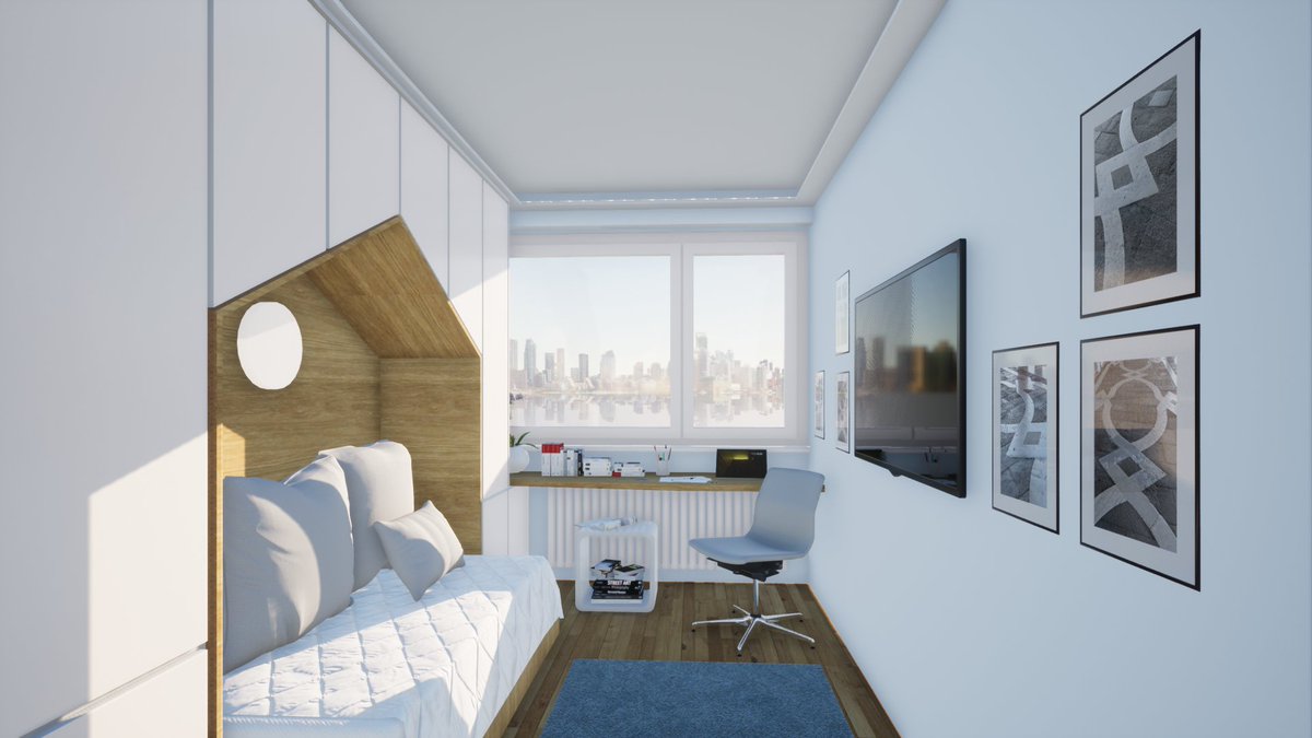 rhitekt's tweet image. 4 opcije plafona menjaju vizuelni doživljaj prostora u prosečnoj srpskoj sobi za jedno dete | #ceilingdesign #ceiling #plafon #interiordesign #enterijersobe #enterijer