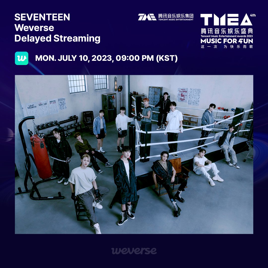 SEVENTEEN performed at TMEA Music Festival in Macau on Sun. July 9! You can watch it via delayed streaming, soon on #Weverse at 9 PM (KST)! Don't miss out!💖💙 👉 weverse.onelink.me/qt3S/ze25vido #SEVENTEEN #Weverse_LIVE