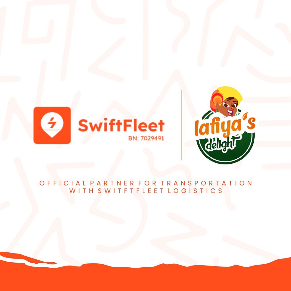 #PartnershipAnnouncement

In our quest to promote healthy living on the wheel of excellent service, we gladly announce our partnership with @Swiftfleet_ logistics company. 

This is to ensure prompt delivery of Lafiya Delight’s Products to your doorstep at an affordable cost.🥂