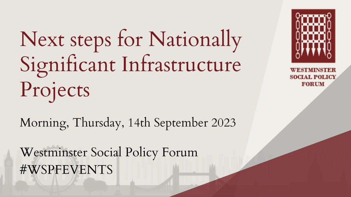 Are you interested in Next steps for Nationally Significant Infrastructure Projects ?

Join <a href="/WSPFEvents/">WSPF Events</a>  on the 14th September to discuss this with speakers including <a href="/Pinsent_Masons/">Pinsent Masons</a> @UKInfraBank <a href="/NatInfraCom/">NatInfraCommission</a> !

More information: westminsterforumprojects.co.uk/conference/Inf…