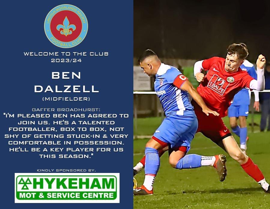 LMRAFC's tweet photo. New Signing for 23/24 ✍🏻

Welcome to the Club midfielder Ben Dalzell

Thanks to Hykeham MOT &amp; Service Centre for sponsoring Ben 💙

#LMRAFC https://t.co/dGXgXzA409