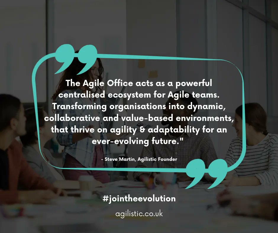 agilistic's tweet image. Discover the power of The Agile Office - a powerhouse of transformation! 🙌
Embrace agility and adaptability to shape a thriving workplace. 
Book a call with us now to find out more - buff.ly/3NXNOPv 

#AgileOffice #Transformation #FutureReady #jointheevolution