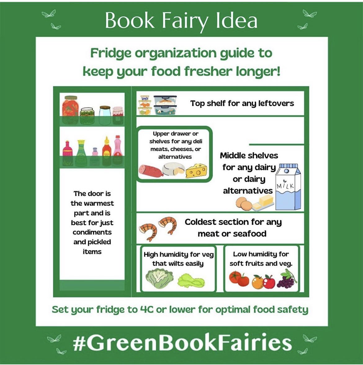 bookfairies_ct's tweet photo. Today the #GreenBookFairies are sharing some of their favourite food storage tips to help extend the life of our food! Swipe over to see some of our tips. 

What are your tips for extending the life of your food? Let us know in the comments!

#IBelieveInBookFairies https://t.co/hZo2Qz8Okp