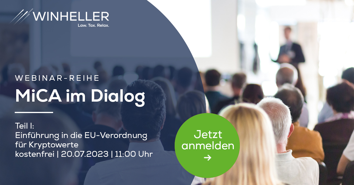 WINHELLER's tweet photo. 👀Nicht verpassen: Unser #Webinar zur #MiCA-Verordnung am 20.07.2023
👉Die #MiCA im Überblick: Rechtsfolgen und Anforderungen
👉Auswirkungen auf die bisherige Regulierung der #Kryptowerte
👉Ausblick
Jetzt anmelden: https://t.co/dT9ehIEIB0
#cryptonews #krypto https://t.co/6SUicGfdgm