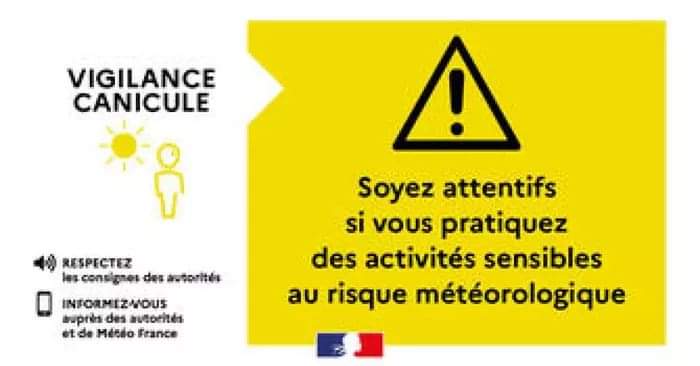 Prefet30's tweet photo. 🟡⚠️ Le département du Gard est placé en vigilance jaune canicule 🌡à partir d'aujourd'hui à 12h00.
Les fortes chaleurs reviennent ! ☀️
➡️ Soyez attentifs si vous pratiquez des activités sensibles au risque météorologique.
@Interieur_Gouv @Gard @pompiersdugard https://t.co/26ShFoETx6