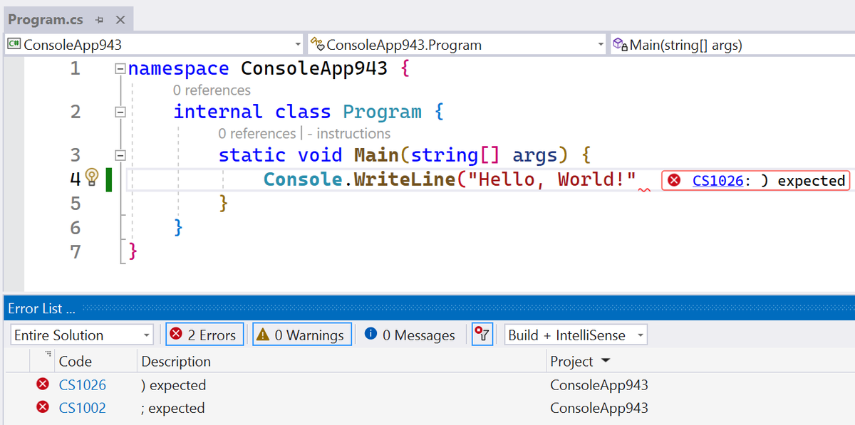fonssonnemans's tweet image. It is the year 2023 and still there is no #CodeFix for the 'expected'. Should I write one myself?
I even want an autofix feature. No need to do Ctrl+. and hit enter.
#VisualStudio #dotnet #csharp