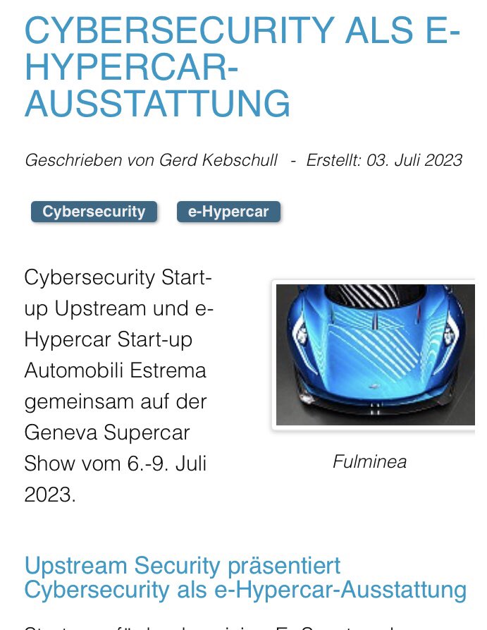 Auto-Online: Cybersecurity wird zum Verkaufsargument für e-Hypercars auto-online-magazin.de/index.php/maga…
