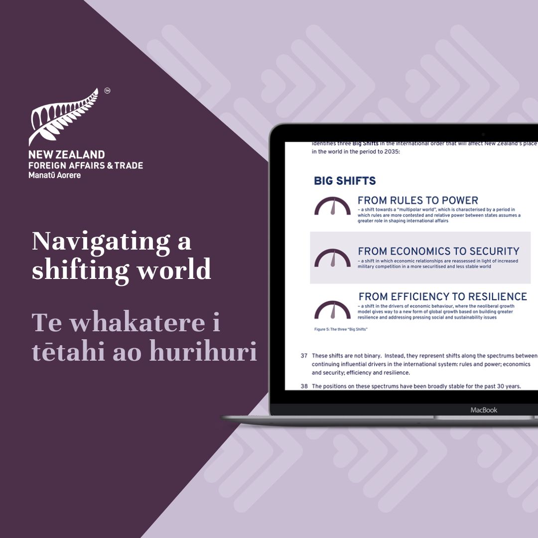 MFAT’s 2023 Strategic Foreign Policy Assessment is now available online. It focuses on finding Aotearoa New Zealand’s place in an increasingly complex world as a principled and independent actor. Learn more ➡️ mfat.govt.nz/en/media-and-r…