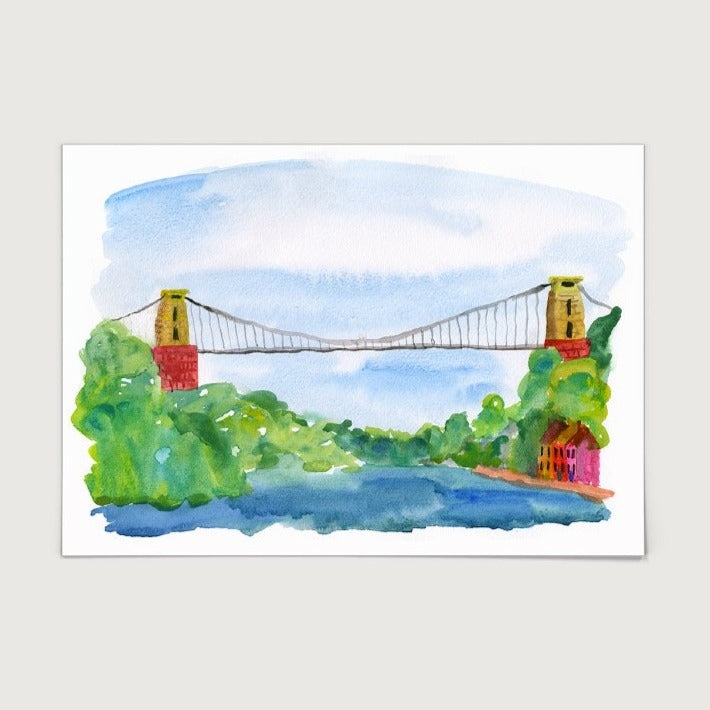 🥰 we love this watercolour of Clifton Suspension Bridge. 

#TheBristolShop #Bristol #BristolArt #BristolArtist #inspiredbyBristol #actlocalbristol #IloveBristol #cliftonsuspensionbridge #cliftonbristol #clifton #bristolpainting #shopbristol #bristolshop #smallbusiness