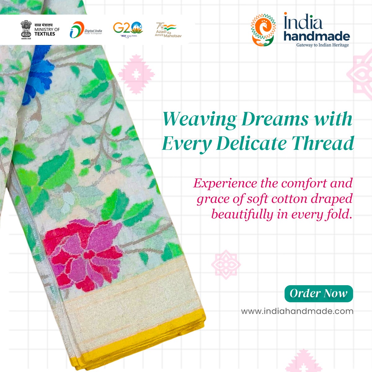 Indiahandmade_'s tweet photo. #JamdaniSaree is a labour-intensive #handloom masterpiece.

Woven white on white, it creates a captivating play of light and shadow. 

Recognised under the Geographical Indications of Goods Act 1999, it's a true testament to #craftsmanship. 

#indiahandmade #DIC #VocalForLocal https://t.co/e3Ecu3MSVC