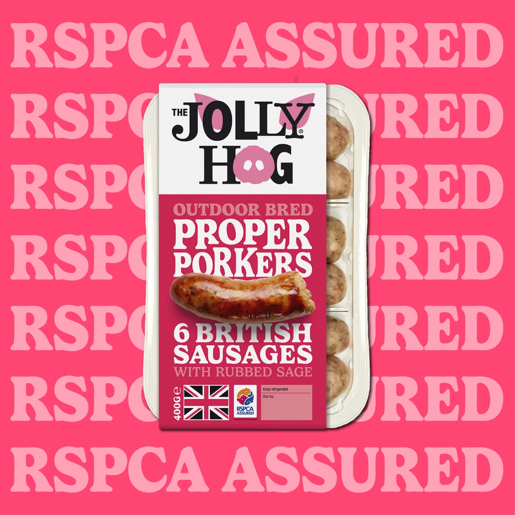 We're super proud that all of our pork for our sausages and bacon comes from @rspcaassured and British Outdoor Bred farms 🐽 Find out more about our welfare here: thejollyhog.com/impact/welfare/ #bcorp #bcorpsuk
