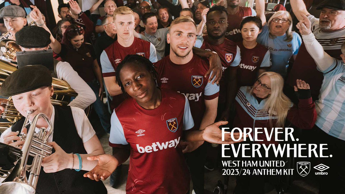 westhamfootball's tweet photo. West Ham new home kit is officially launched https://t.co/wKAbVSTg9B