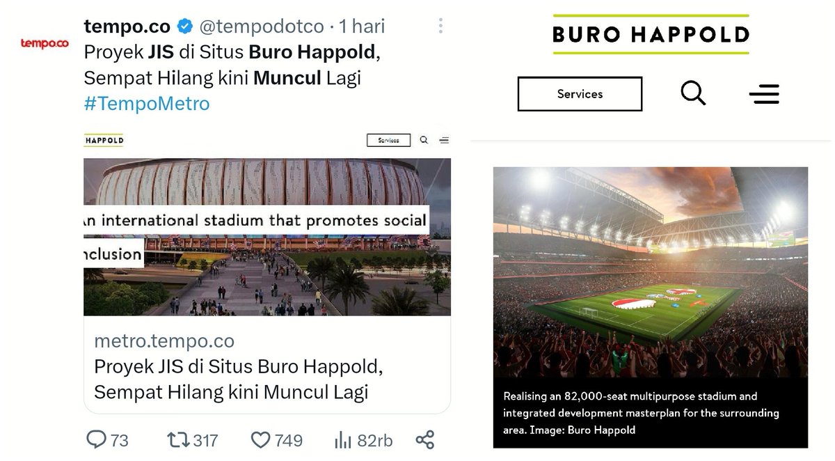 ekowboy2's tweet image. Proyek JIS yg sempat hilang dalam daftar portofolio di situs resmi Buro Happold kini muncul kembali..

Upaya buzzer menghapus jejak Anies ambyar, karyanya terukir di hati rakyat!!