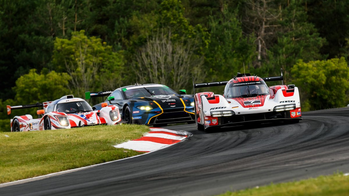 PorscheNewsroom's tweet photo. #Porsche @Team_Penske Motorsport finished round six of @IMSA in positions five and six. In the 2:40-hour race at Mosport, Canada, @NickTandyR and @Mathjaminet crossed the finish line in the No. 6 #Porsche 963 just ahead of the sister car. More: https://t.co/XEFtaGFa5u https://t.co/3Vq2OdR0oC