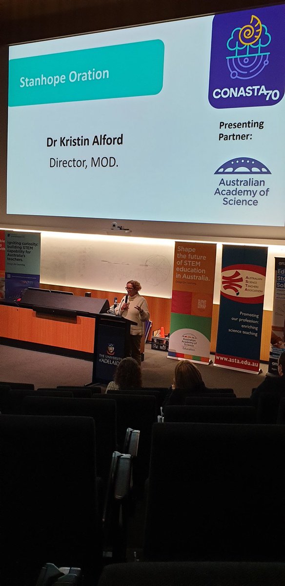 Rule5Denise's tweet photo. Dr Kristin Alford, Futurist, Engineer and Director MOD, inspiring possibilities, kaleidoscope futures and tree canopy voting through her Stanhope Oration #CONASTA70 https://t.co/5BbcpxItYl
