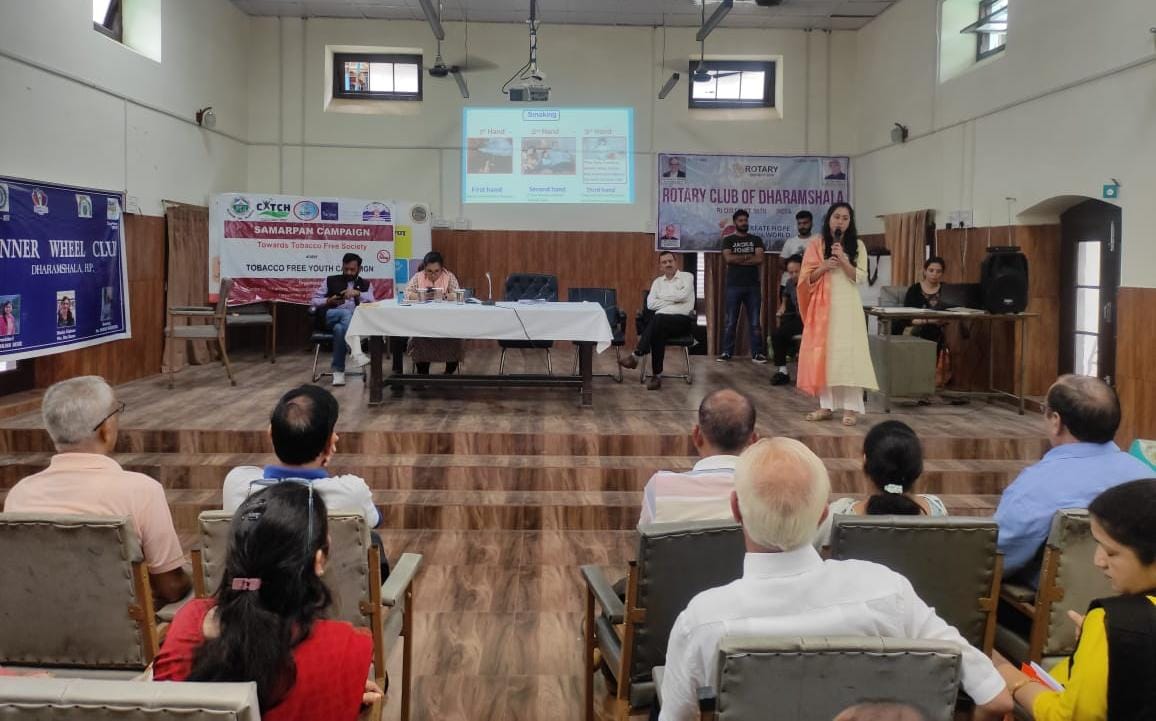 CDrpgmc's tweet photo. CATCH organised an event on the Awareness Program on Tobacco Control, COTPA act 2003 under SAMARPAN campaign towards Tobacco Free society under Tobacco Free Youth Campaign  in collaboration with The Rotary Club Dharamshala  and Inner Wheel Club on 7th July 2023 @TheUnion_TBLH https://t.co/SY4sKc3AQ7