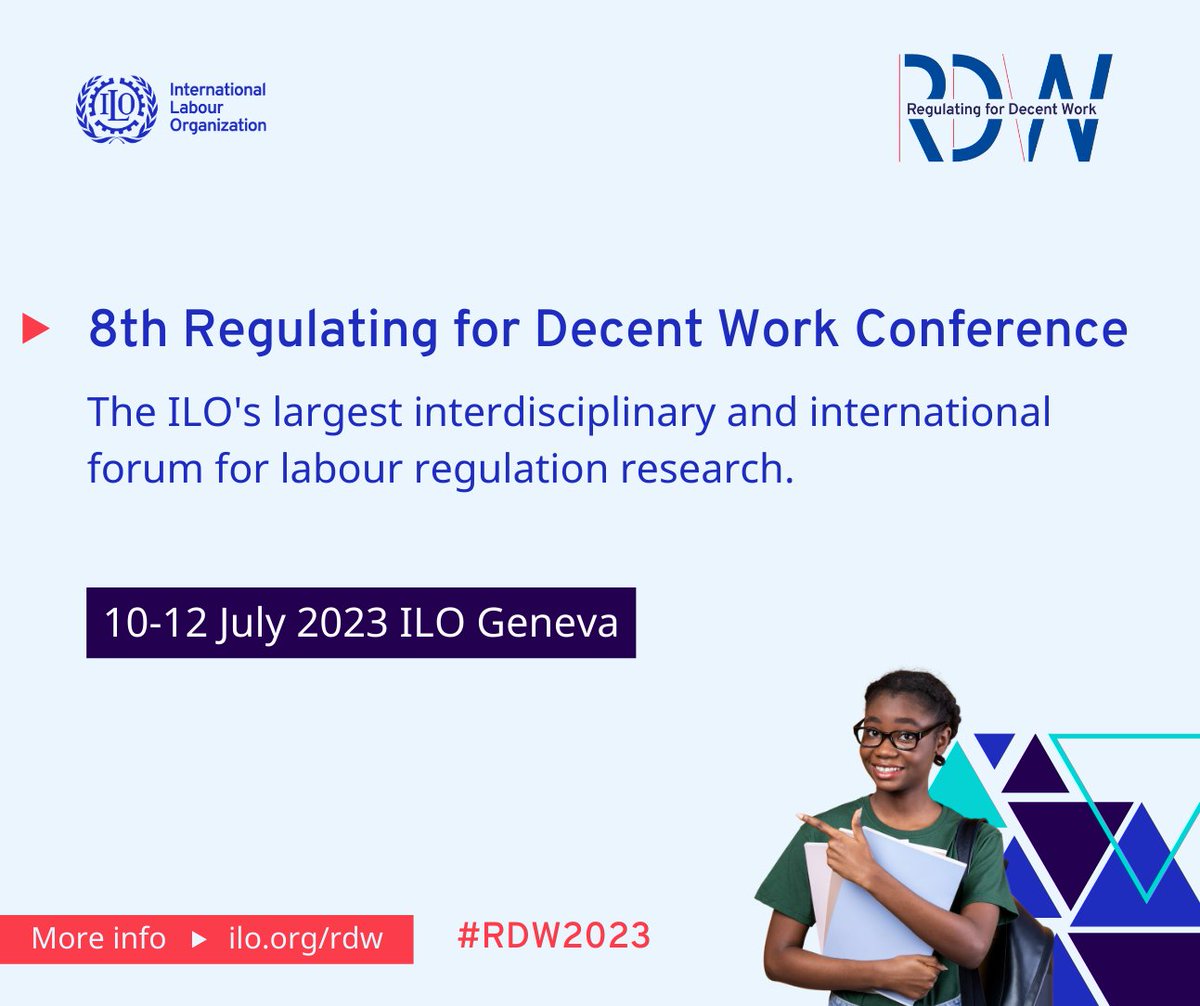 ilo's tweet image. 📣The 8th Regulating for Decent Work Conference starts now!

Rosemary Batt @Cornell talks about regulating finance for decent work.

Join researchers and policymakers exploring new ideas to address the crises affecting the world of work. 

👉ow.ly/hTcP50P54RN #RDW2023
