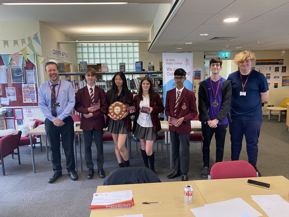 On 6th July, Matthew, Sharahan, Eve and Grace  represented Byrchall in the annual <a href="/StJohnRigby/">St John Rigby</a> Y10 Maths Challenge. They competed with the top 4 mathematicians from 6 other high schools and came out champions. Another amazing achievement from our students!