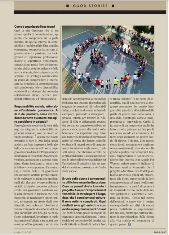 AXAItalia's tweet photo. @ForbesItalia "100 donne manager in Italia"
@GiorgiaFreddi,Direttore communication, sustainability e public affairs AXA Italia, racconta la nostra strategia di #comunicazione
👇👇👇👇 https://t.co/kmqgIQAH84