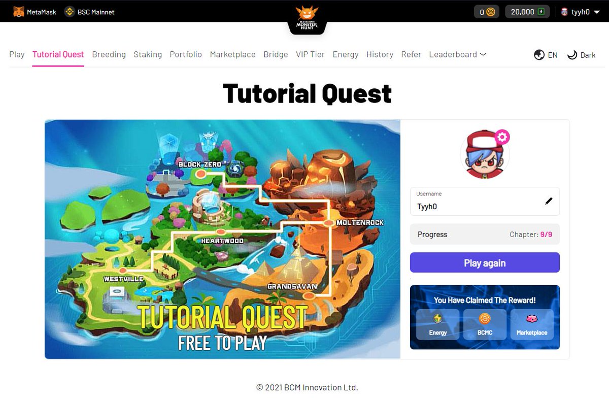 Have you tried out the Tutorial Quest? What are your thoughts about it? 🤔 #BCMHUNT #PLAYFORFUN&EARN