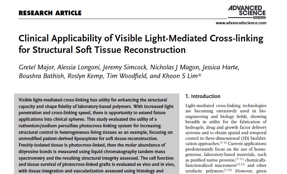Khoon Lim (@khoonono) on Twitter photo Super proud of this work led by <a href="/GretelMajor/">Gretel Major</a> now online -> onlinelibrary.wiley.com/doi/full/10.10…. We explored ways to increase structural control of lipoaspirate for soft tissue reconstruction <a href="/Tim_WoodfieldNZ/">Tim Woodfield</a> <a href="/ASBTE1/">ASBTE</a> #biomaterials <a href="/OtagoCHCH/">OtagoCHCH</a> <a href="/CPC_usyd/">Charles Perkins Centre</a> @AdvSciNews Super proud of this work led by <a href="/GretelMajor/">Gretel Major</a> now online -> onlinelibrary.wiley.com/doi/full/10.10…. We explored ways to increase structural control of lipoaspirate for soft tissue reconstruction <a href="/Tim_WoodfieldNZ/">Tim Woodfield</a> <a href="/ASBTE1/">ASBTE</a> #biomaterials <a href="/OtagoCHCH/">OtagoCHCH</a> <a href="/CPC_usyd/">Charles Perkins Centre</a> @AdvSciNews