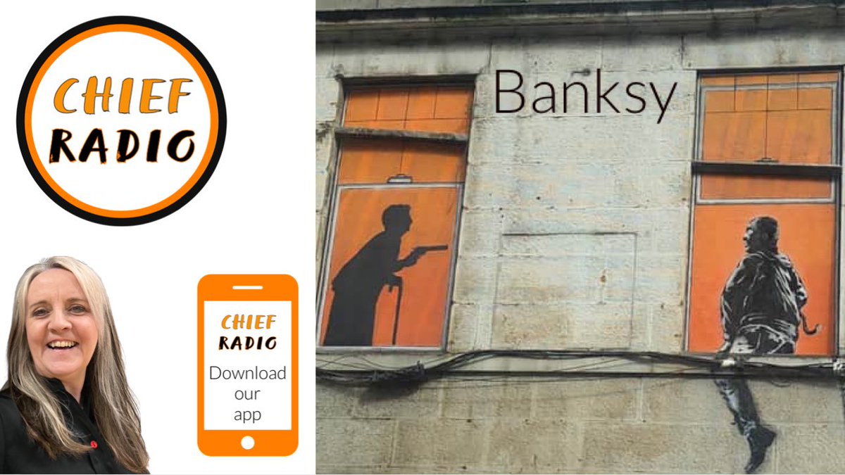 Our favourite #banksy on the old #skivvies building in Leith

@kirstybairdbem live playing 
@kirsteen_harvey 
@TorridonLive 
@ScreamOfficial 
@BrandonFlowers 
@Wadge 
@TheEastPointers 
@farfromsaints 
@MartiWestMusic 
@HoRoBand 

Advertise on local radio 
Choose Chief