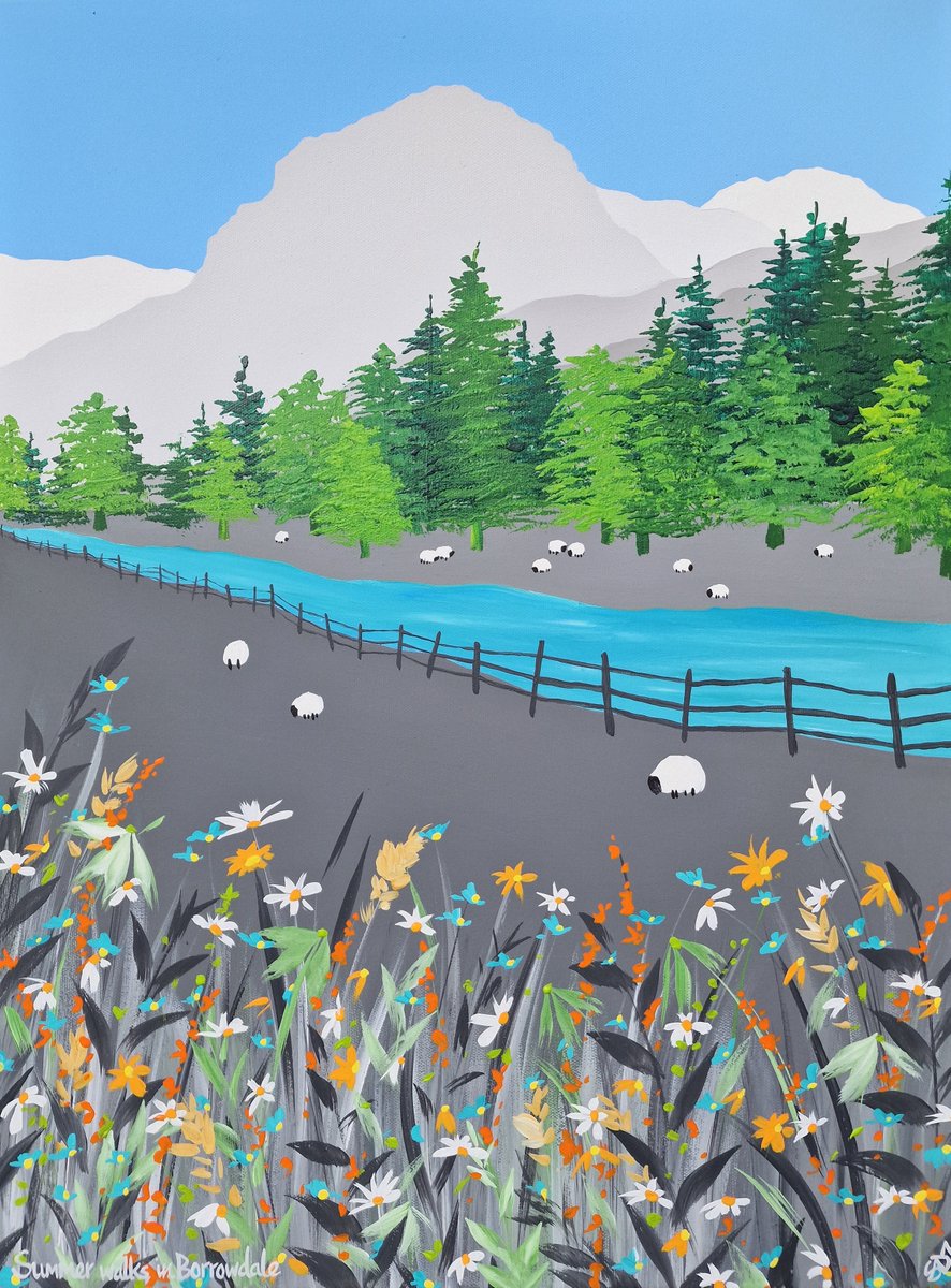 sammartinart's tweet photo. Always time for a 'Summer walk in Borrowdale' 18x24" Happy Monday folks 😎 
Original painting available from @cherrydidiuk in Keswick
https://t.co/4LxZPW9SHv
#borrowdale #langstrath #eaglecrag #walking #art #painting #originalart #cumbria #cherrydidi #keswick https://t.co/vO6eBsIYuN