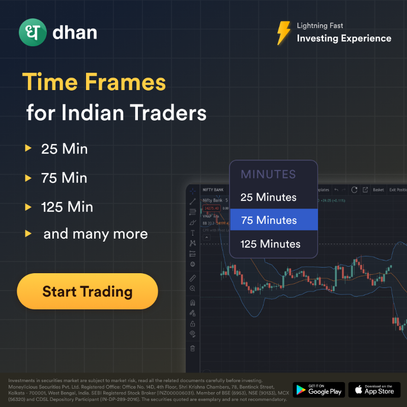 DhanHQ's tweet photo. Trade Directly from TradingView Charts on Dhan! Trade in Equity, Commodity, Currency &amp; Future with👇

✅ TradingView Tools
✅ 100+ Indicators
✅ Order &amp; Position Management
✅ Native Order Window &amp; much more

Install Dhan Now!