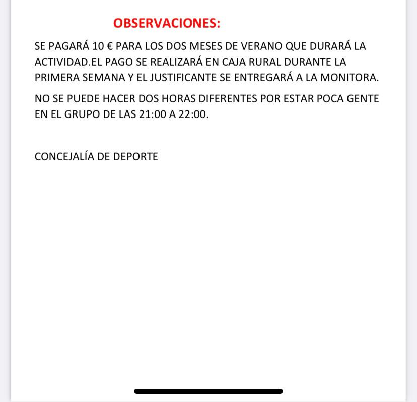 🗒️🏊‍♂️Listado de turnos de la actividad de aquagym