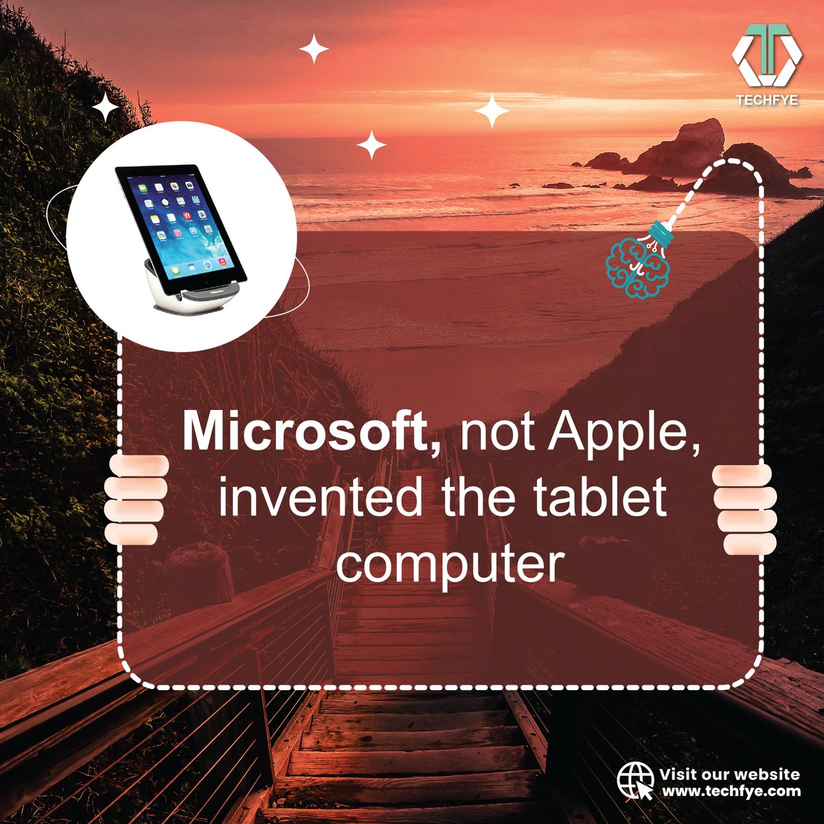 Techfyeinit's tweet image. TechFact Week

Microsoft, not Apple, invented the tablet computer.

#techfact #techfactory #techfactsmeaning #techfactsnews #techinterestingfacts #techfactcenter #INTERNET #Microsoft #microsoftfacts #apple #appleappliances #tablet #Tabletcomputer
