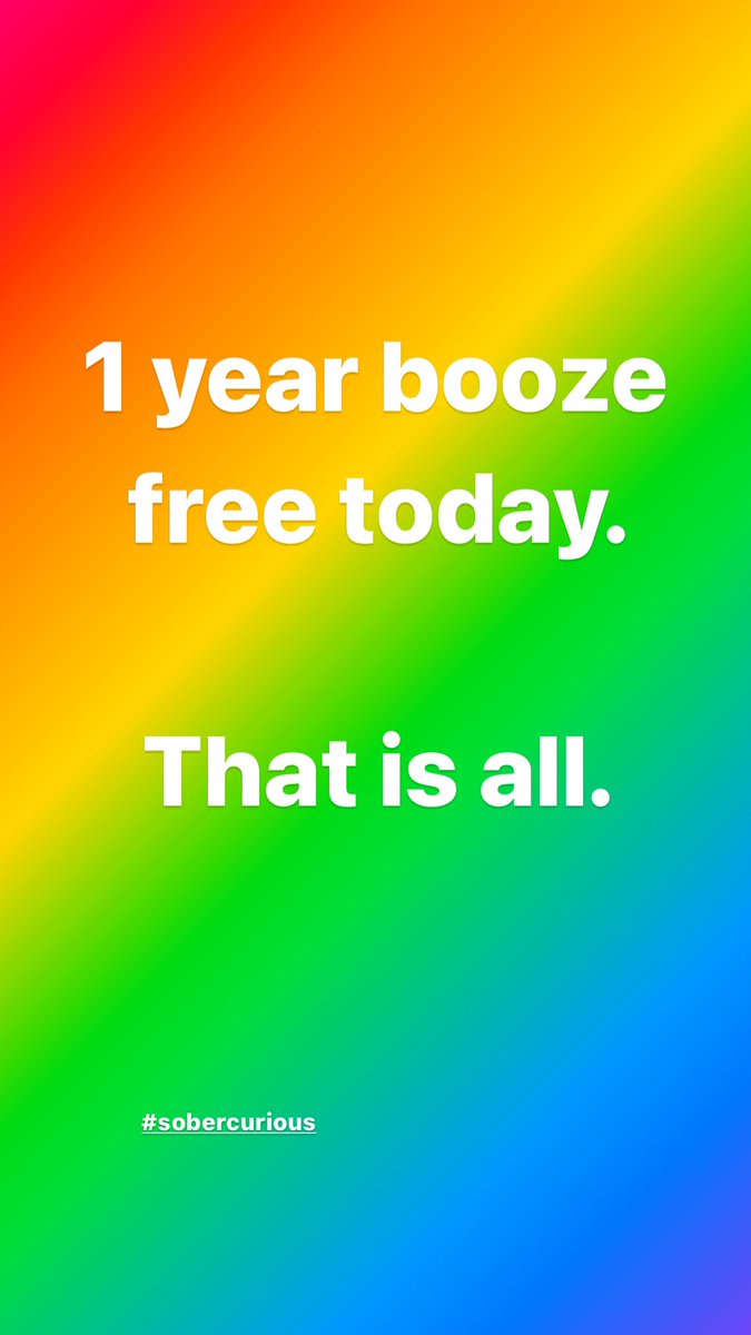 One year booze free today #sobercurious