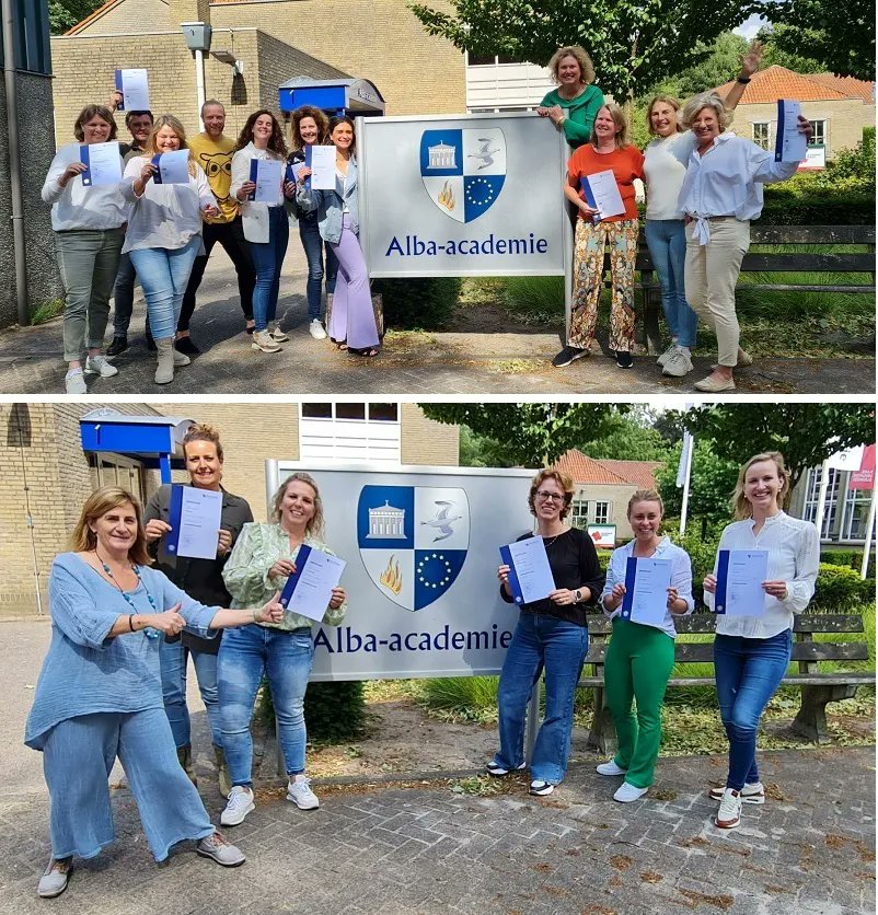 AlbaAcademie's tweet image. De laatste certificaten van dit scholingsjaar zijn uitgereikt: #CoachenmetAct en #loopbaancoaching. Deze coaches luiden met een voldaan gevoel de zomer in. Proficiat! 🥳