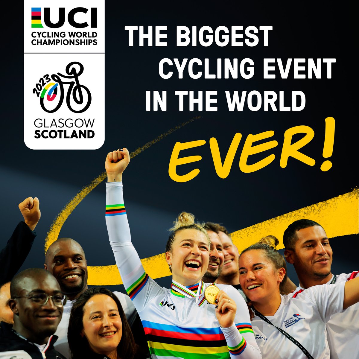 Just 24 days til the biggest cycling event in the world comes to the South!

To find out everything you need to know about the 2023 UCI Cycling Worlds, click the following links

Dumfries &amp; Galloway: dumgal.gov.uk/paracyclingwor…
Tweed Valley: glentress2023.com

#PowerOfTheBike