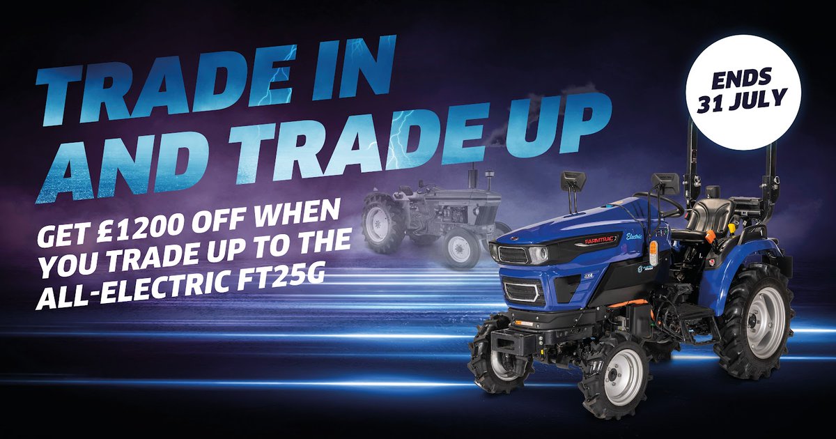 Are you ready to take the leap? 

Trade in your old diesel tractor today and unlock a £1200 saving on the FT25G! 💰

Get in touch with us today and be one step closer to a more environmentally friendly way of working 👉 ow.ly/mQvt50P3qcf

#GoElectric #ElectricTractors
