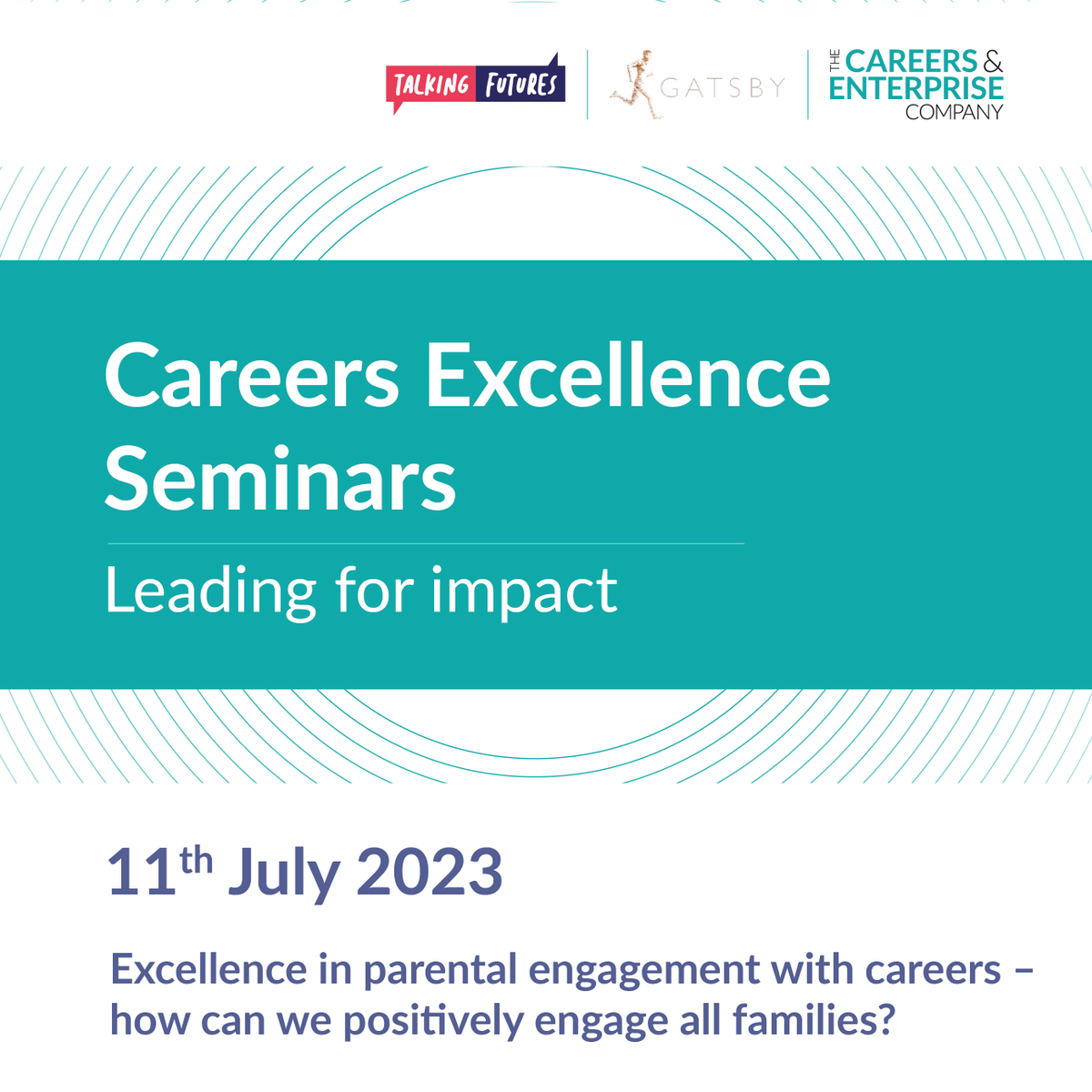 🎉 Tomorrow is our third #CareersExcellenceSeminar with <a href="/GatsbyEd/">Gatsby Education</a>! 🎉

We're looking forward to discussions with the expert panel and Chair, <a href="/AnnaMorrisonCBE/">Anna Morrison CBE</a> on how we can positively engage all families with #careers!

It's not too late to register 👉 bit.ly/3oGjIGx