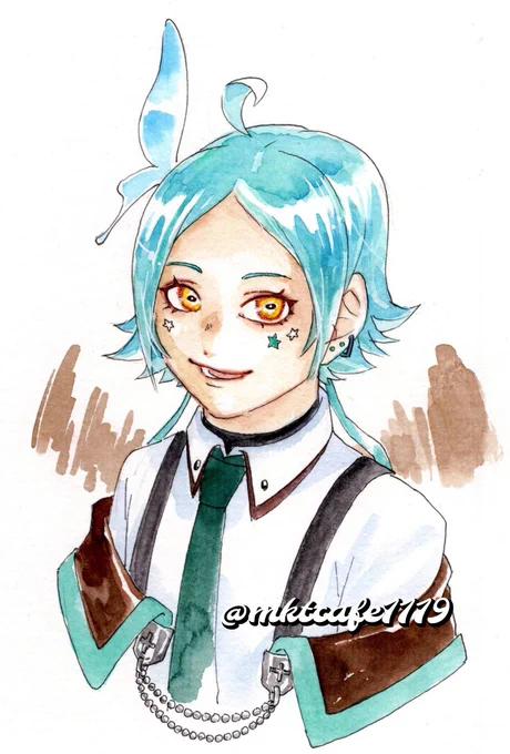 最近繋がったVライバーさん、巴みことさんのファンアートを描かせて頂きました。ご本人作という(すごい)ビジュアルがいい…ッ#みことcafeアート 